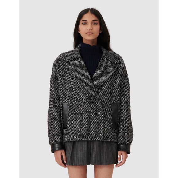 MAJE Galine double-breasted wool-blend jacket NWOT - Picture 7 of 12